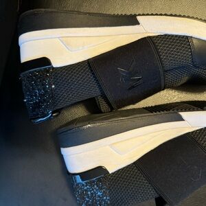 Michael Kors MK sneaker with glittery wedge heel